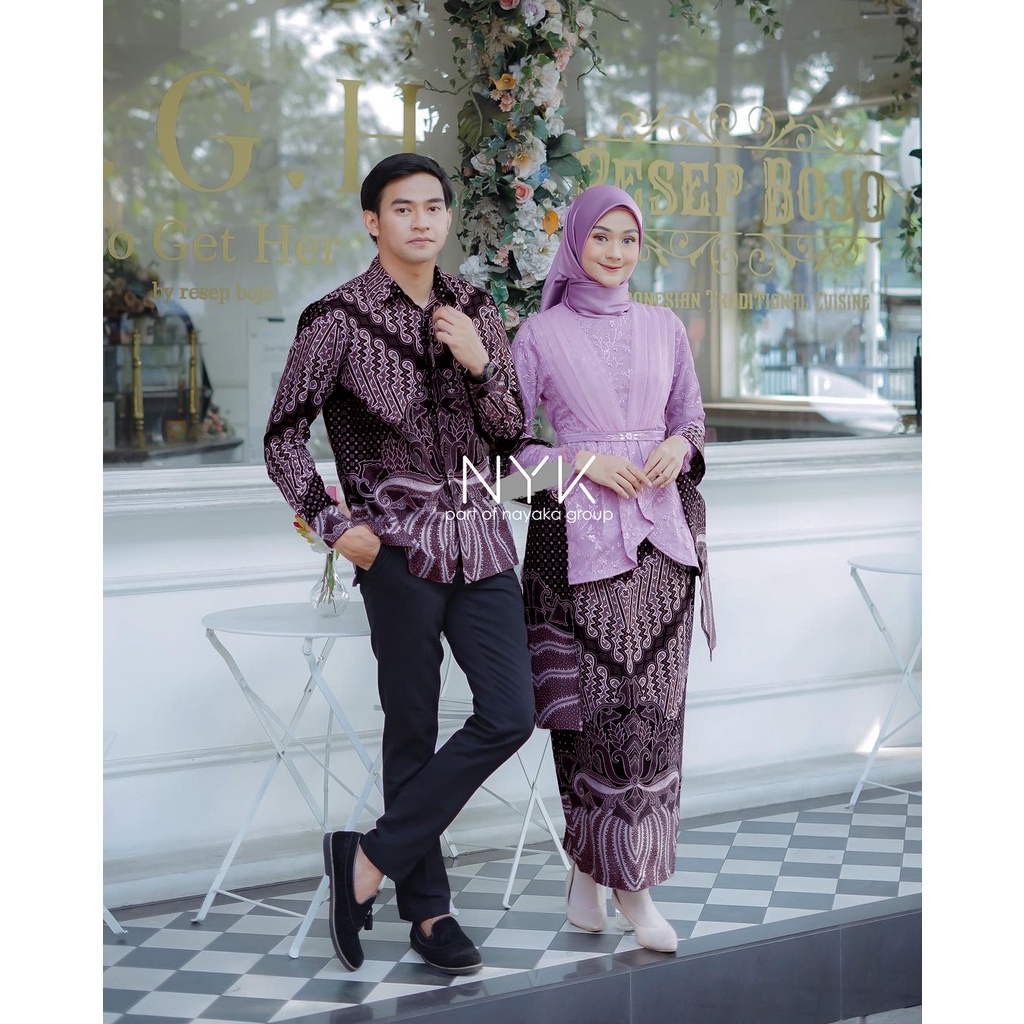 KEBAYA COUPLE TIFFANY TULLE MUTIARA | COUPLE BATIK KONDAGAN | KEBAYA LAMARAN TERBARU | KEBAYA WISUDA | SERAGAM BRIDESMAID | BATIK COUPLE BRUKAT | SARIMBIT BATIK PASANGAN