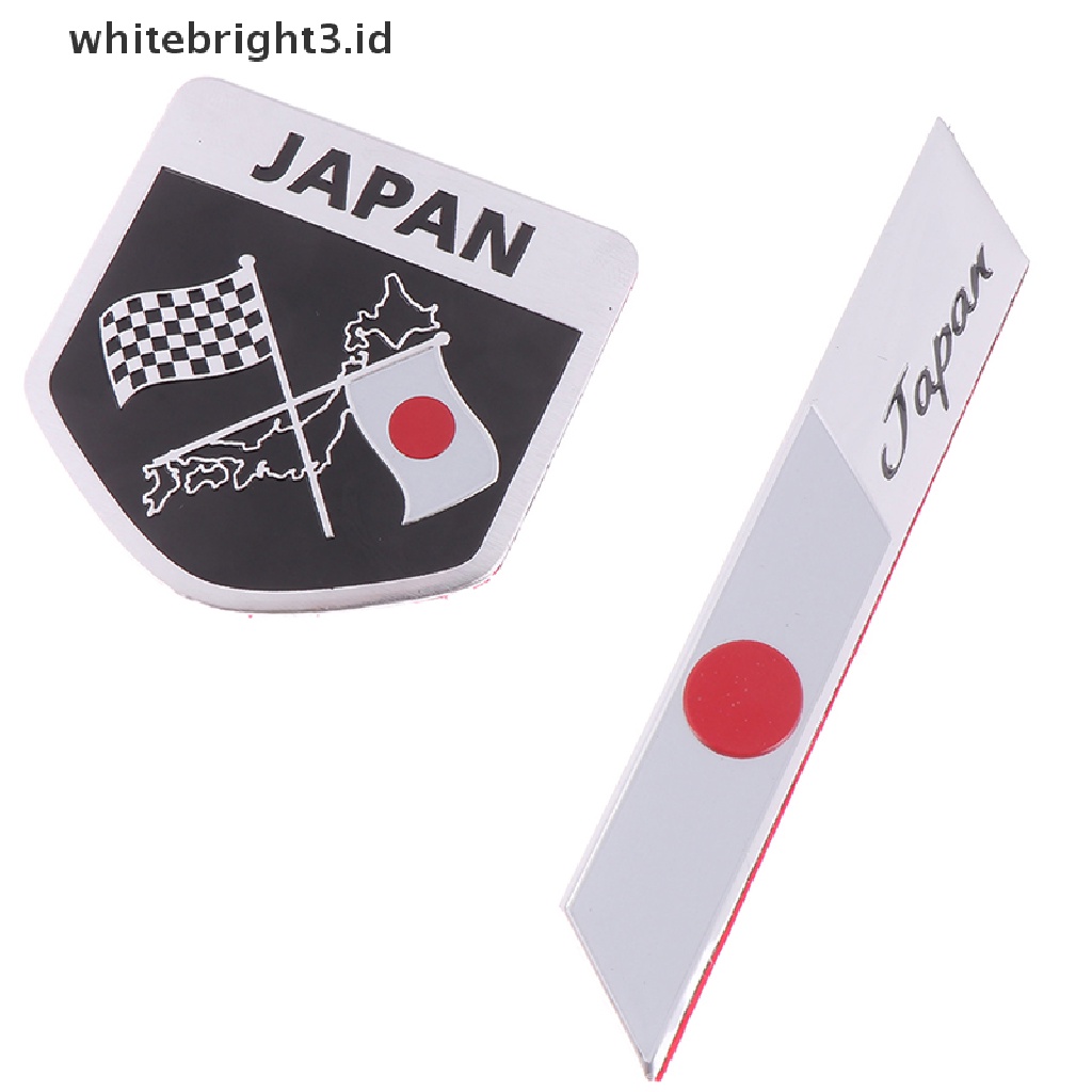 (whitebright3.id) 1pc Stiker emblem logo Bendera Jepang Bahan alloy Untuk Dekorasi Mobil / Motor