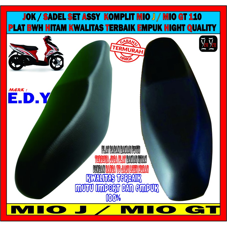 JOK SADEL SET ASSY  KOMPLIT MIO J / MIO GT LAMA PLAT HITAM KWALITAS TERBAIK EMPUK HIGHT QUALITY