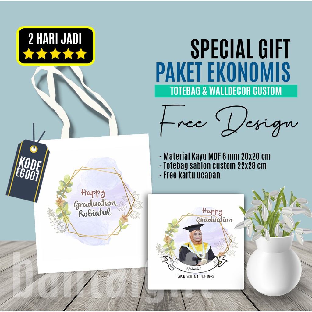 

Kado Wisuda Wall Decor Kayu MDF 20x20 cm