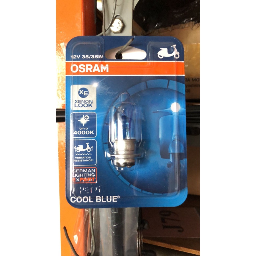 BOHLAM OSRAM 12V 35 35W COOL BLUE LAMPU DEPAN MOTOR BEBEK SUZUKI ASLI