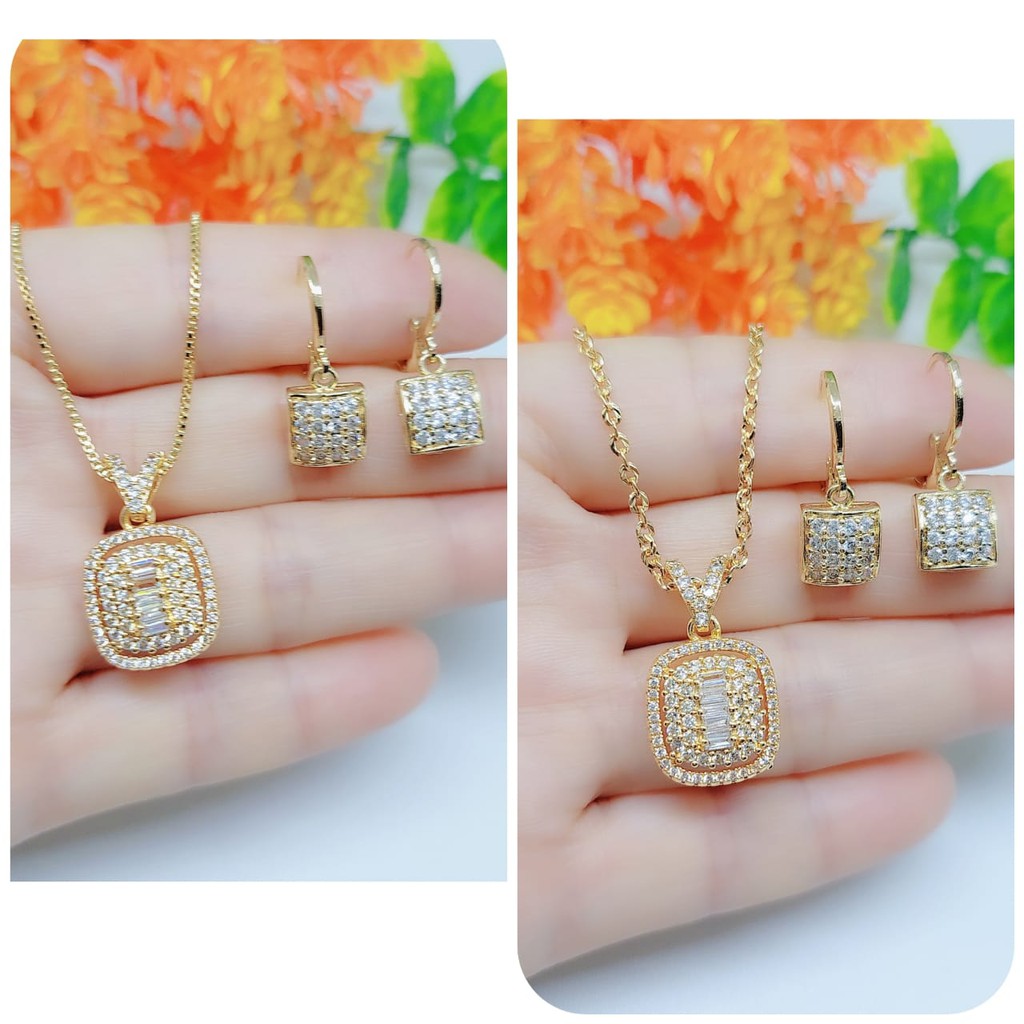 Set Perhiasan Kalung dan Anting Lapis Emas A1,A2