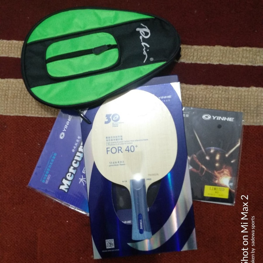 PAKET BET PINGPONG TENIS MEJA YINHE V14 PRO + KARET SIAP TEMPUR MURAH