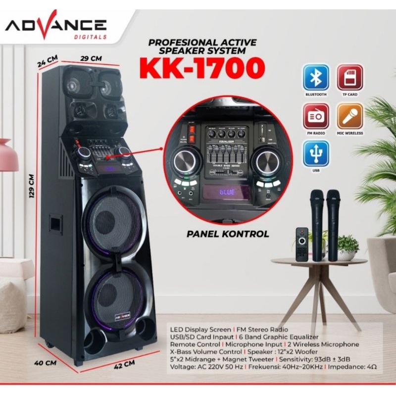 ADVANCE PROFESIONAL ACTIVE SPEAKER SYSTEM KK-1700