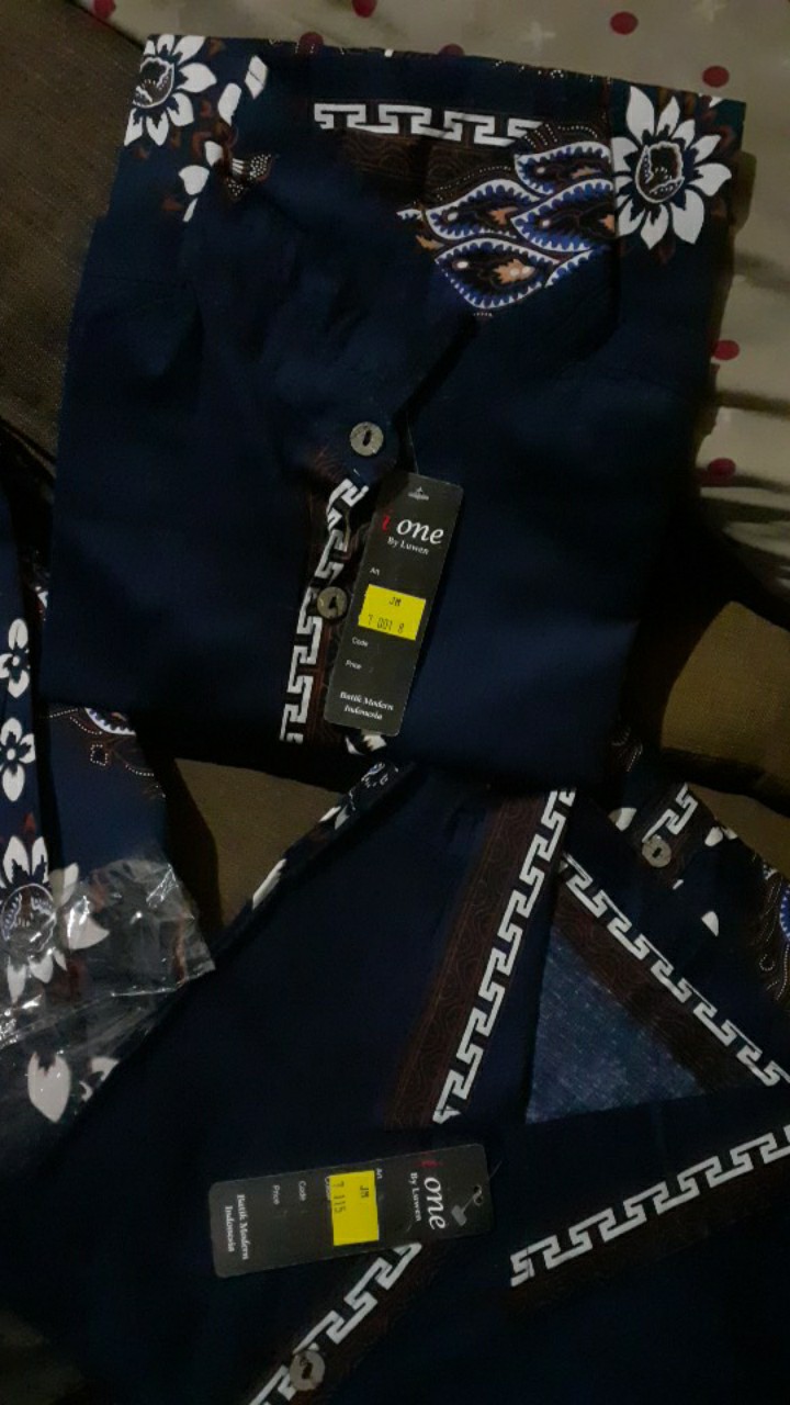 Dress/kemeja Batik Anak Jm Navy / Seragam Batik