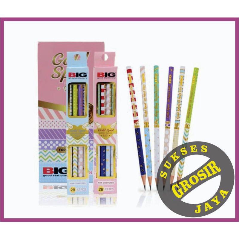 

1 PAK Pensil BIG 9201-2B Gold Spot, Pensil BIG, Pensil 2B, Pensil BIG 2B, Pencil, FREE BUBBLE WRAP