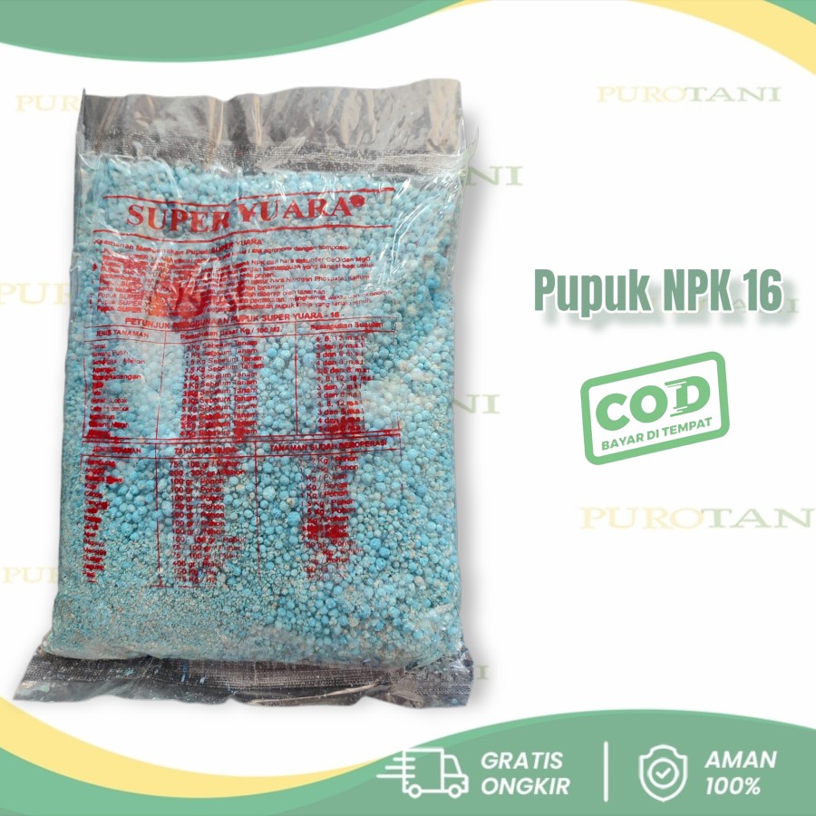 Pupuk NPK 16-16-16 Pupuk NPK Biru Super Yuara mempercepat Tumbuh Daun dan Buah