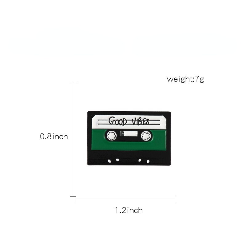Bros Pin Enamel Bentuk Kaset Tape Gaya Retro Untuk Pria Dan Wanita