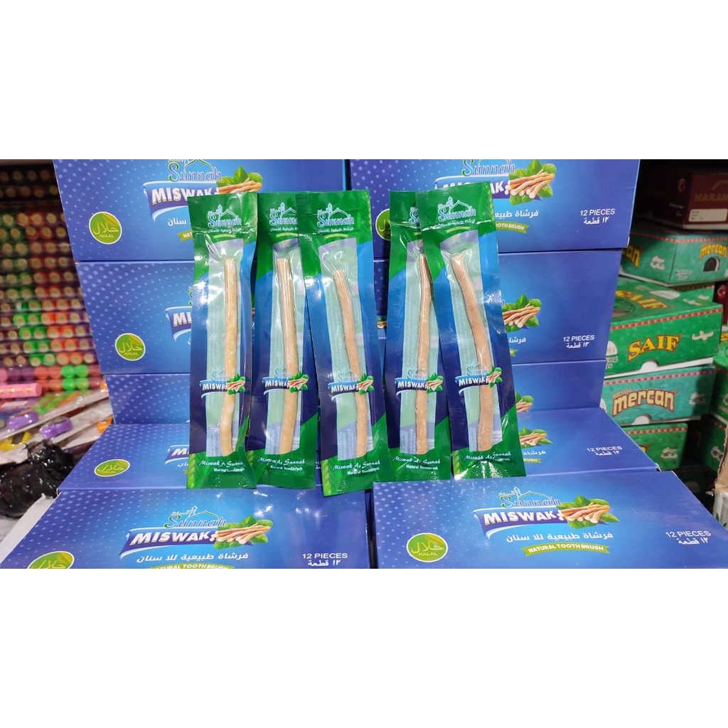 Siwak 12 pcs Asli Premium Original sunah rosul sikat gigi kayu nabi muhammad siwak besar kayu siwak asli