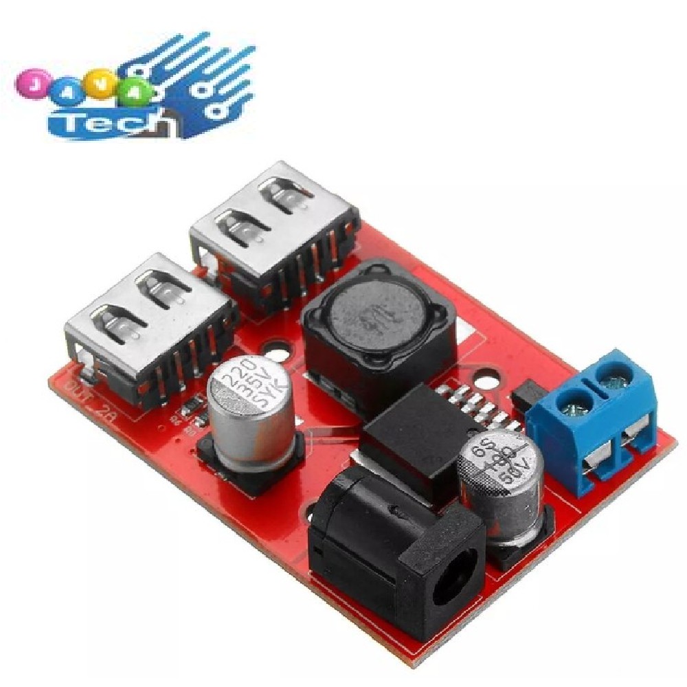 Modul Stepdown Charger LM2596 DC-DC 9V-36V to 5V 3A Dual USB Output