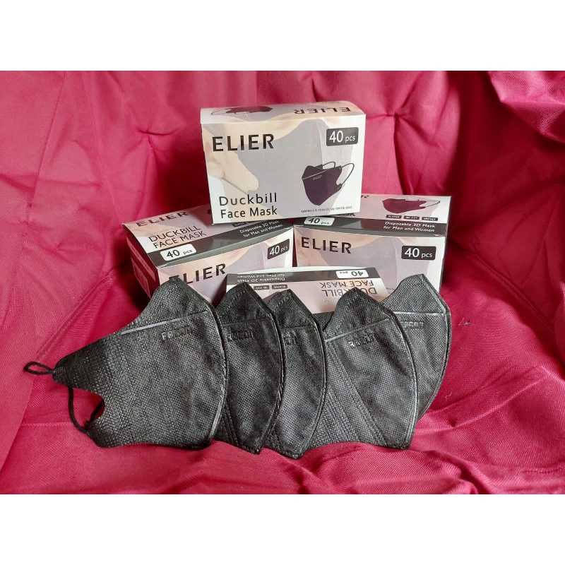 masker duckbill hitam Bosson elier tebal isi 40pcs