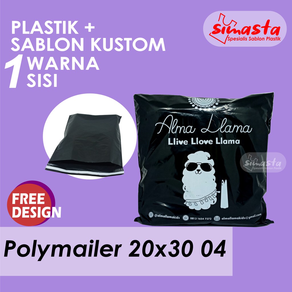 

Sablon plastik packing olshop baju polymailer custom 20X30 TEBAL 40micron glossy ekonomis garansi – simasta sablon