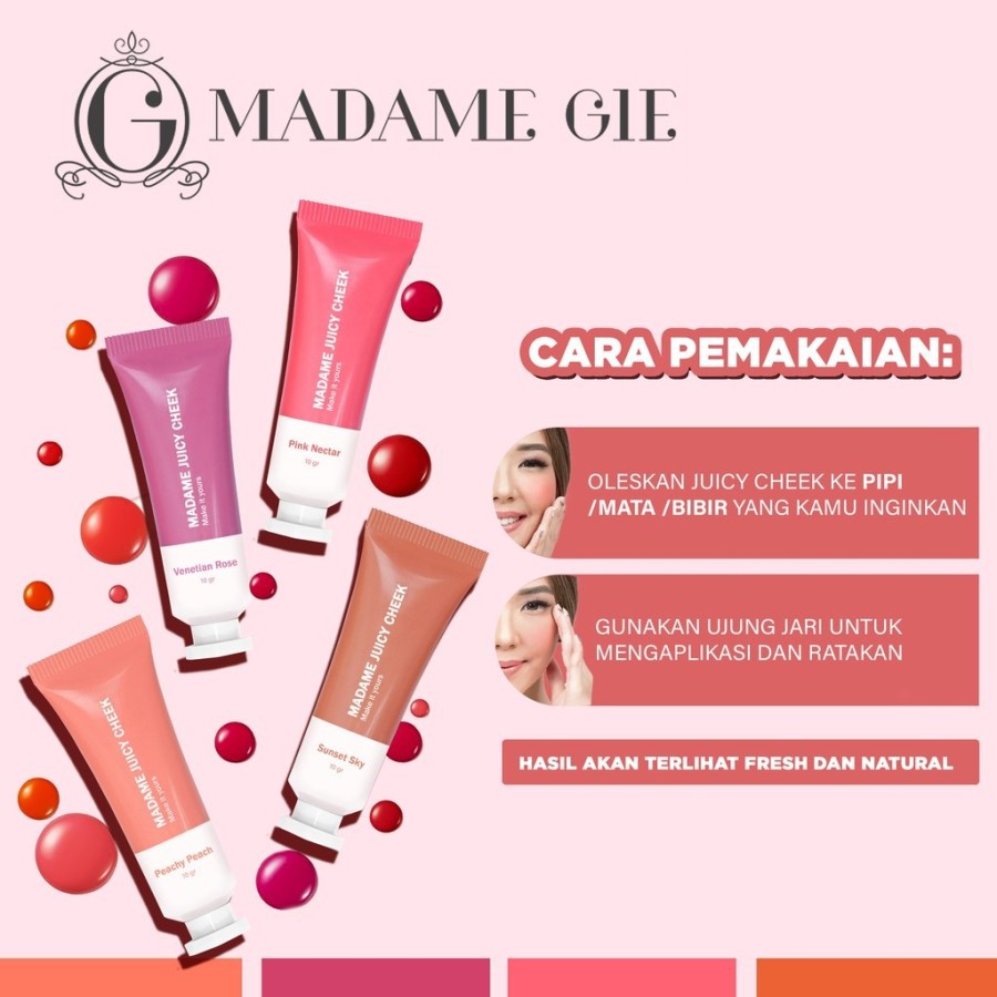 ★ BB ★ Madame Gie Juicy Cheek 3 In 1 - Make Up Blush On Cream