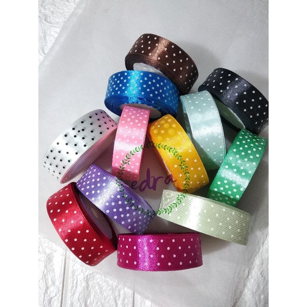 

pita satin motif polkadot 1 inch 2.5 cm per meter