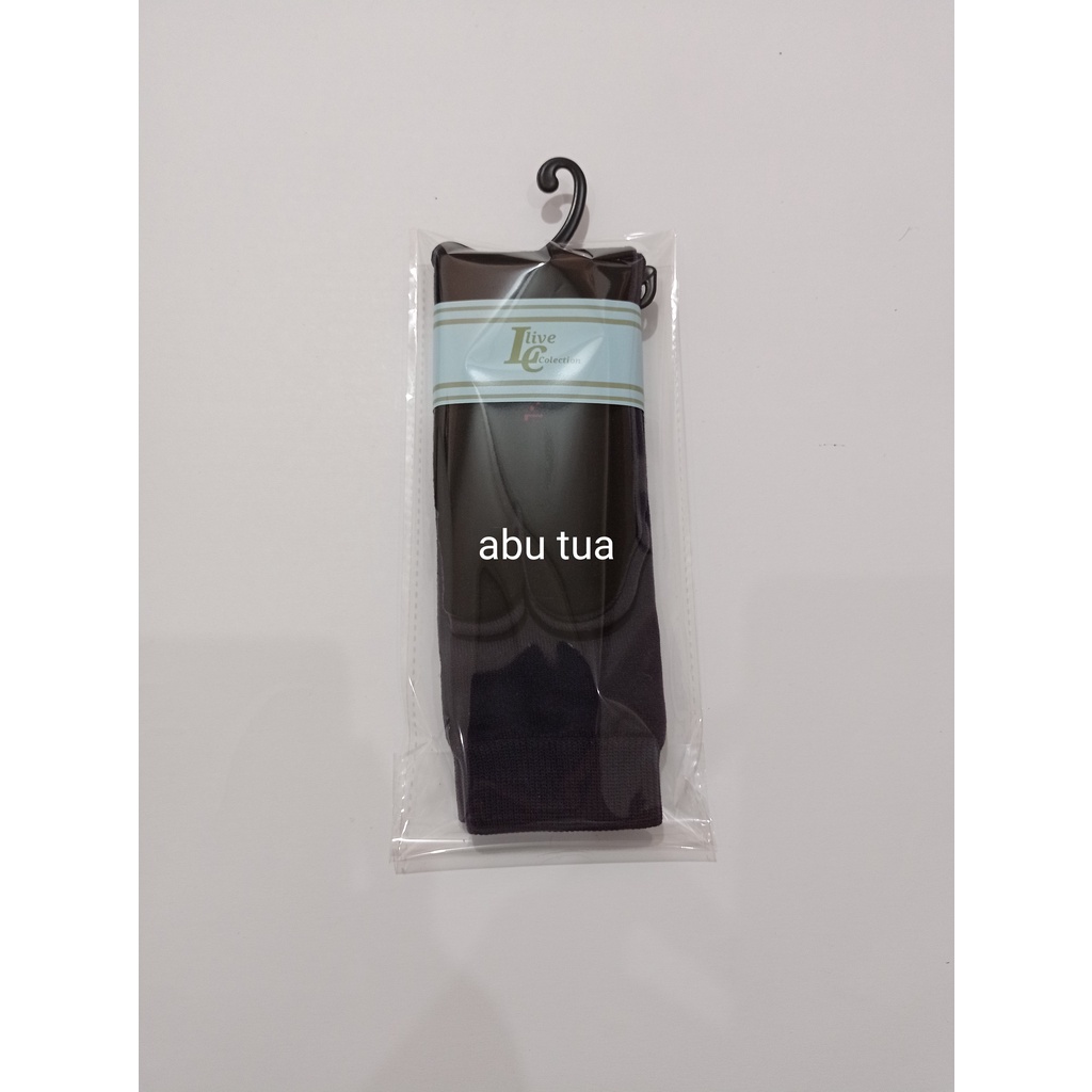 kaos kaki warna jempol telapak hitam/kaos kaki muslimah-abu tua pack