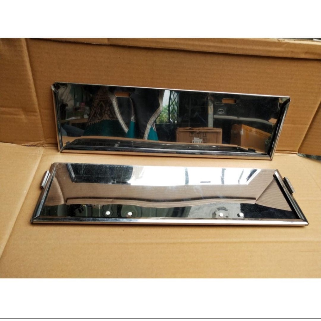 Tatakan plat nomor mobil stainless model slip/dudukan plat nomor mobil model slip