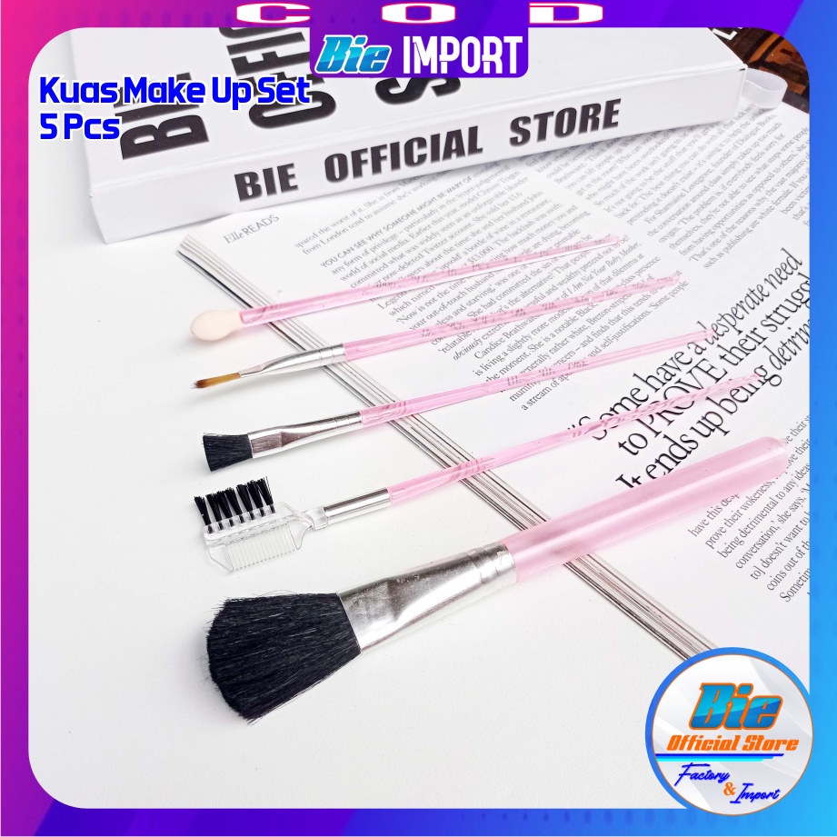 Make Up Brush set isi 5 Pcs Premium Korean Style Import / Kuas Make Up Premium