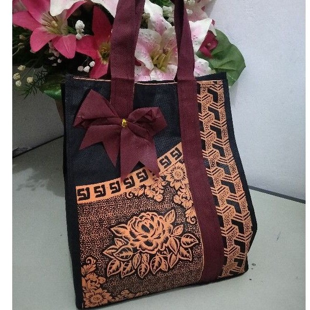 Tas hajatan spunbond batik mewah serempang pita pinggir 22(NSS)