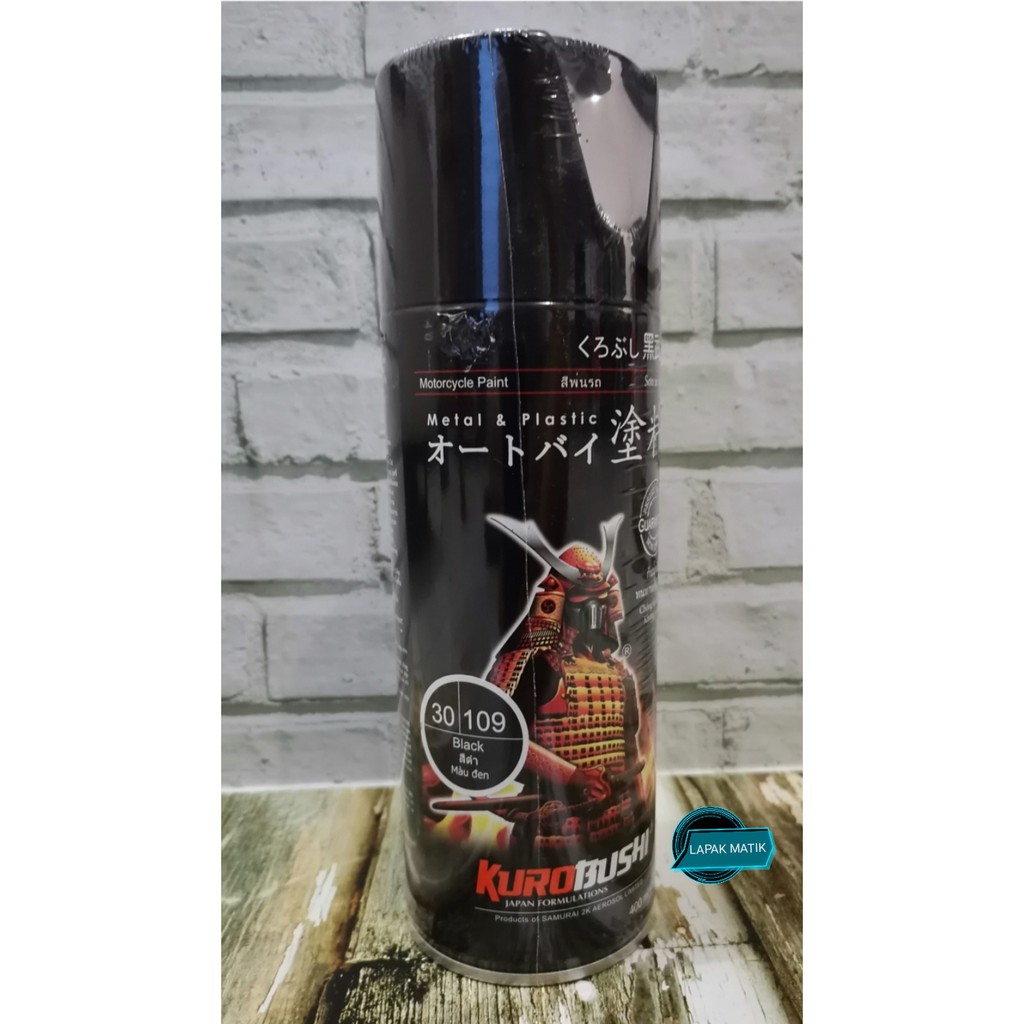 Pilok Samurai Paint Spray Hitam Putih Hitam Doff Silver Clear Merah Biru Kuning 400 ML