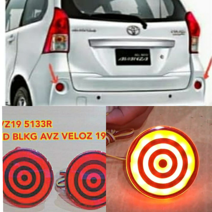 Lampu mata kucing reflektor bumper belakang toyota veloz 2012 sampai 2021 2013 2014 2015 2016 2017 2018 2019 2020 corolla 2007 2008 sen sein running