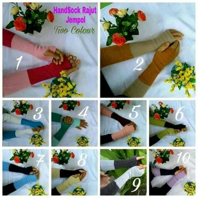 (DISCON) HANDSOCK RAJUT BOLBAL 2TONE