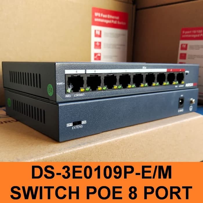 HIKVISION SWITCH POE DS-3E0109P-E/M SWITCH HUB POE 8 PORT