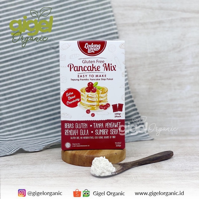 

TERLARIS Ladang Lima Pancake Mix With Cranberry 220gr Gluten Free Gigel Organic