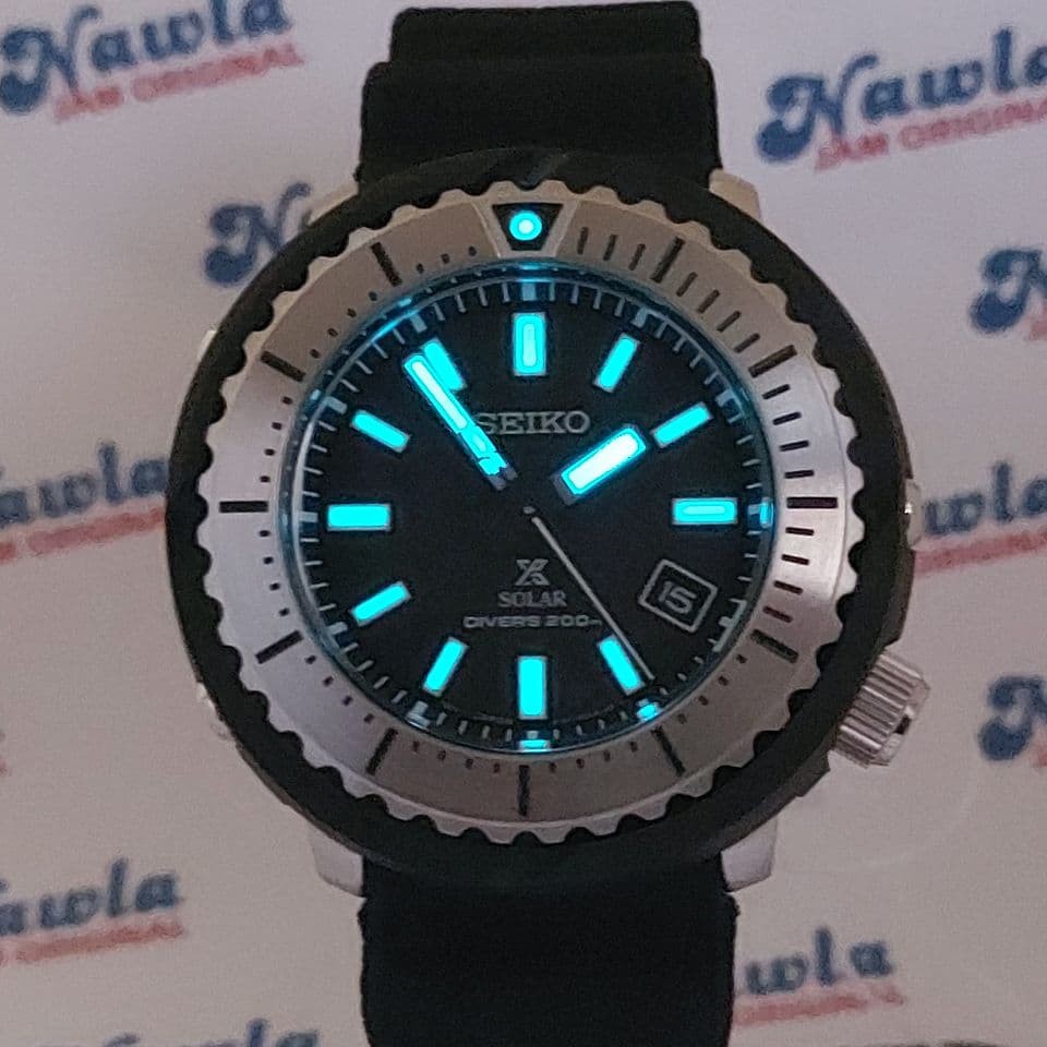 Seiko Solar SNE541P1 Tuna Street Black Dial - Jam Tangan Pria SNE541