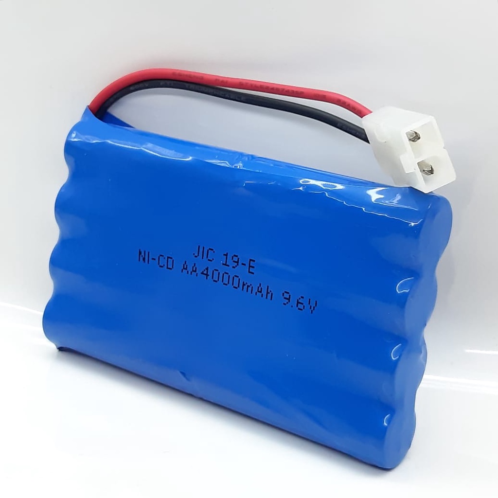 Baterai Cas RC/Mobil Remot 8X AA Soket Putih Ni-CD 9.6V - 4000mAh Soket Putih 2 Pin