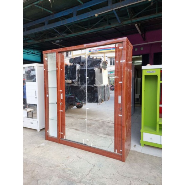 lemari sliding minimalis baju full HPl blockteak jumbo