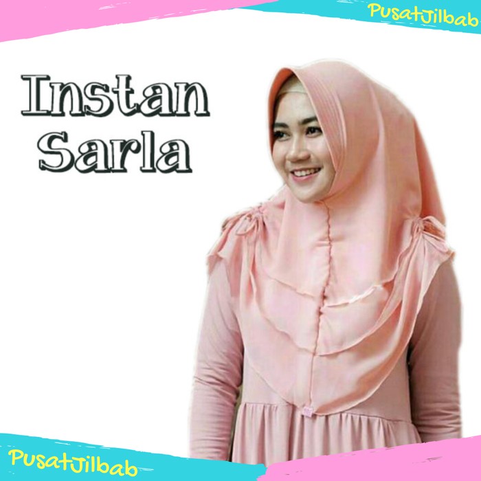 Hijab Jilbab Instan Sarla / Grosir Jilbab Syari / Serut / Motif
