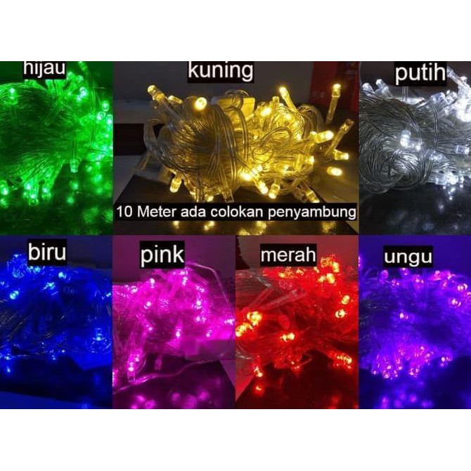 Diskon Lampu Tumblr Warna Warni 10 Meter - Kuning Terbaru