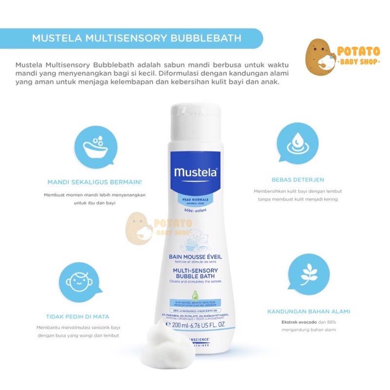 Mustela Multisensory Bubblebath 200ml / Sabun mandi bayi Bubble bath