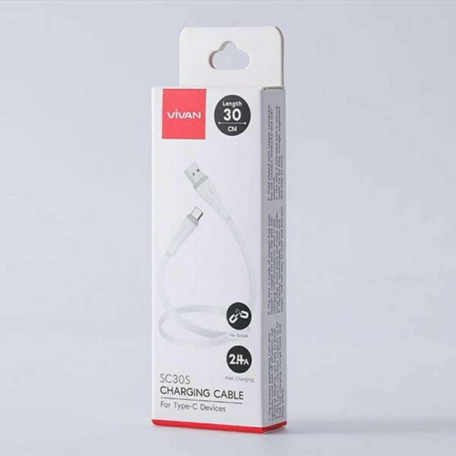 Kabel Data Type C Vivan SC30S SC100S SC200S 2.0A FAST CHARGING Kabel Casan Tipe C Kabel Type-C Power Bank
