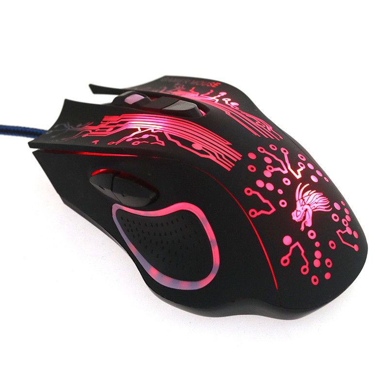 iMice Mouse Gaming USB 3200 DPI dengan LED RGB - X9 - Black