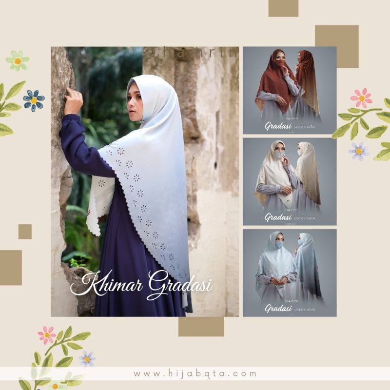 Khimar Syari Gradasi Cantik by Thamrin | Khimar Tyedie | Khimar Syari