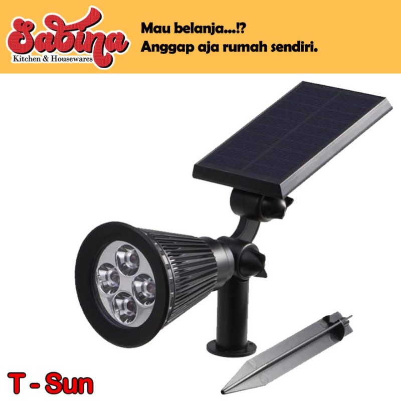 Lampu Solar Panel Sorot RGB 7 LED Dinding Hias Taman Waterproof 3W