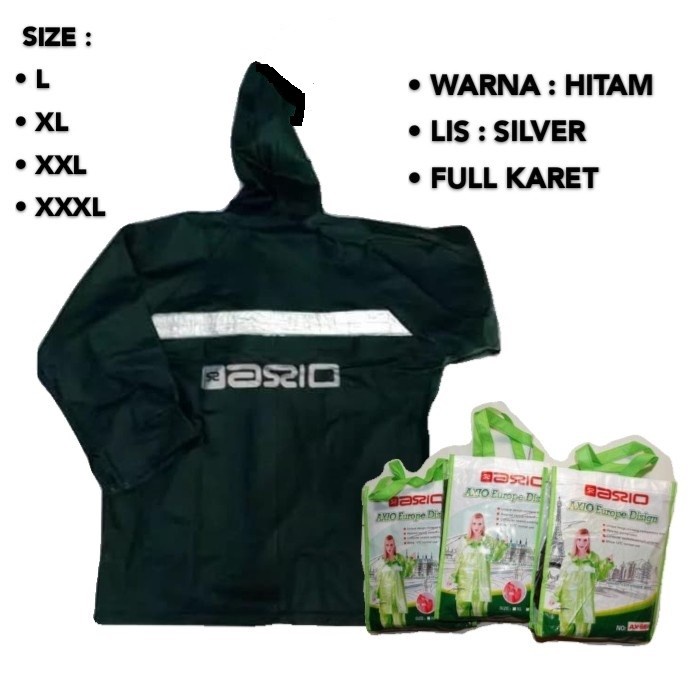 Jas hujan langsungan LORENG berkualitas tebal jumbo Pria H1Q5 keren murah polos Original gamis Sport