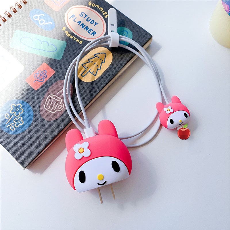 Pelindung Ujung Kabel Charger fast charging 18w / 20W Bahan TPU Motif Kartun Hewan Lucu