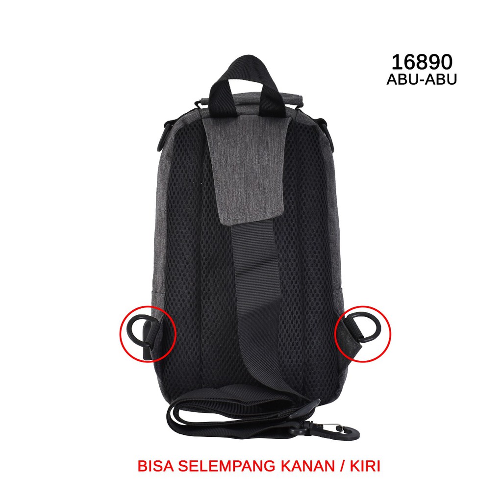 Tas Selempang Fashion 16890 Bisa dijadikan Tas Dada, Slempang(Free Kabel USB Extension)