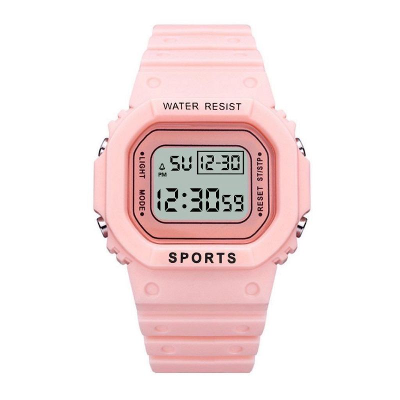 Jam Tangan Digital Rubber Led Pria Wanita Segi