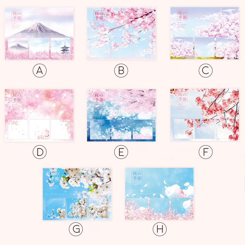 

Sakura Flower Series Sticky Notes Set 60 Lembar Note Catatan Gambar Tempel Warna Warni Motif Gambar Bunga