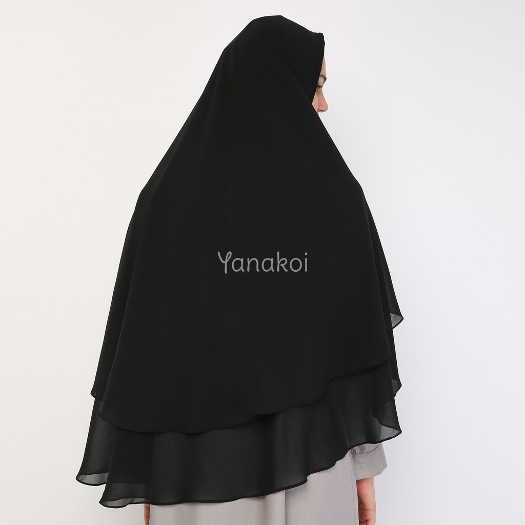 Jilbab Kerudung Khimar Syafa by Yanakoi Hijab warna Hitam