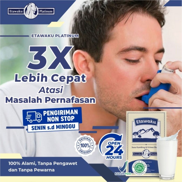 

Susu Kambing Etawaku Platinum Ampuh Atasi Masalah Pernafasan Asma TBC
