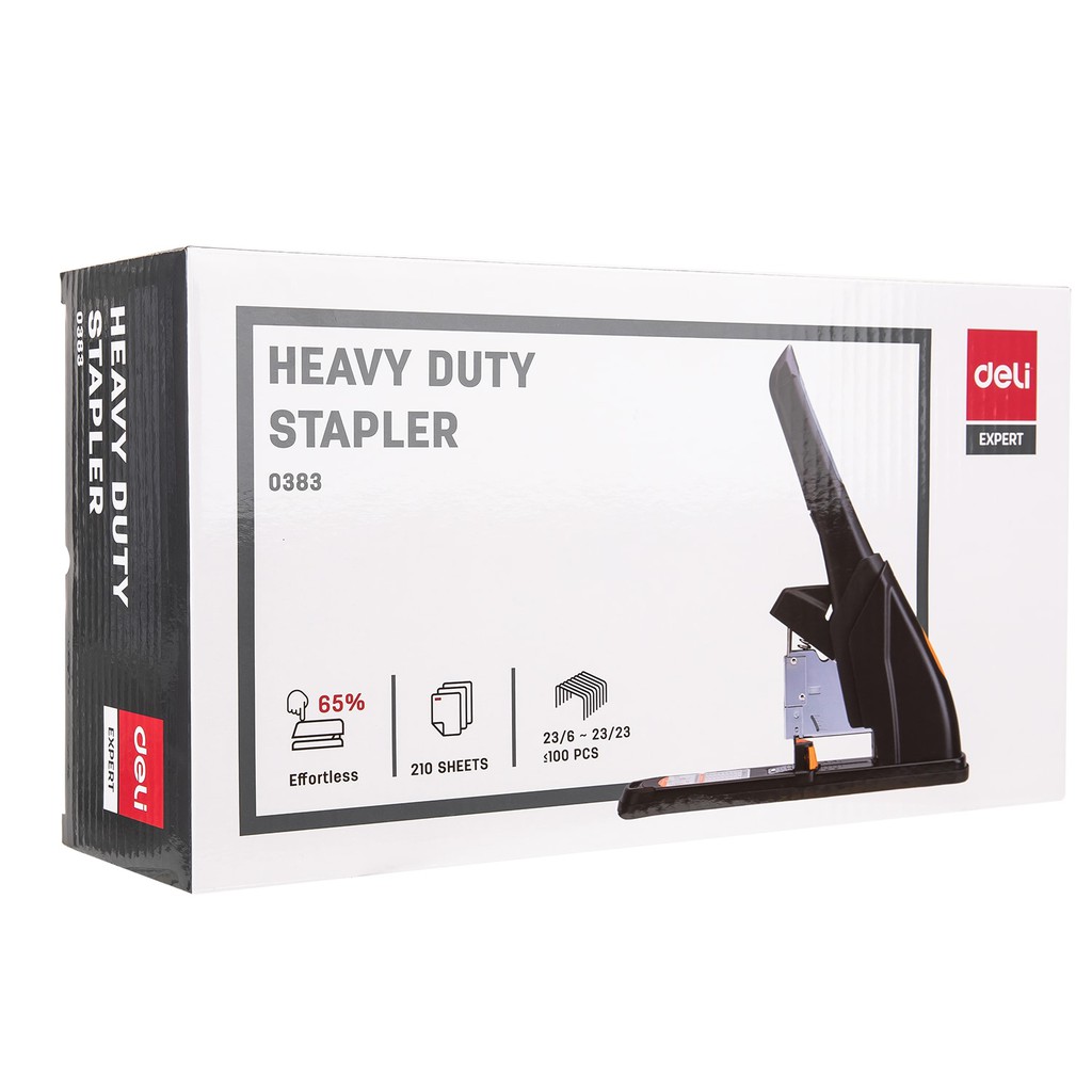 Deli Staples Tugas Berat Jilid Heavy duty Stapler 210 lembar sheets 65 Effortless E0383