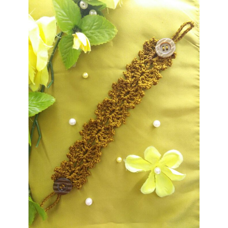 konektor masker rajut cantik