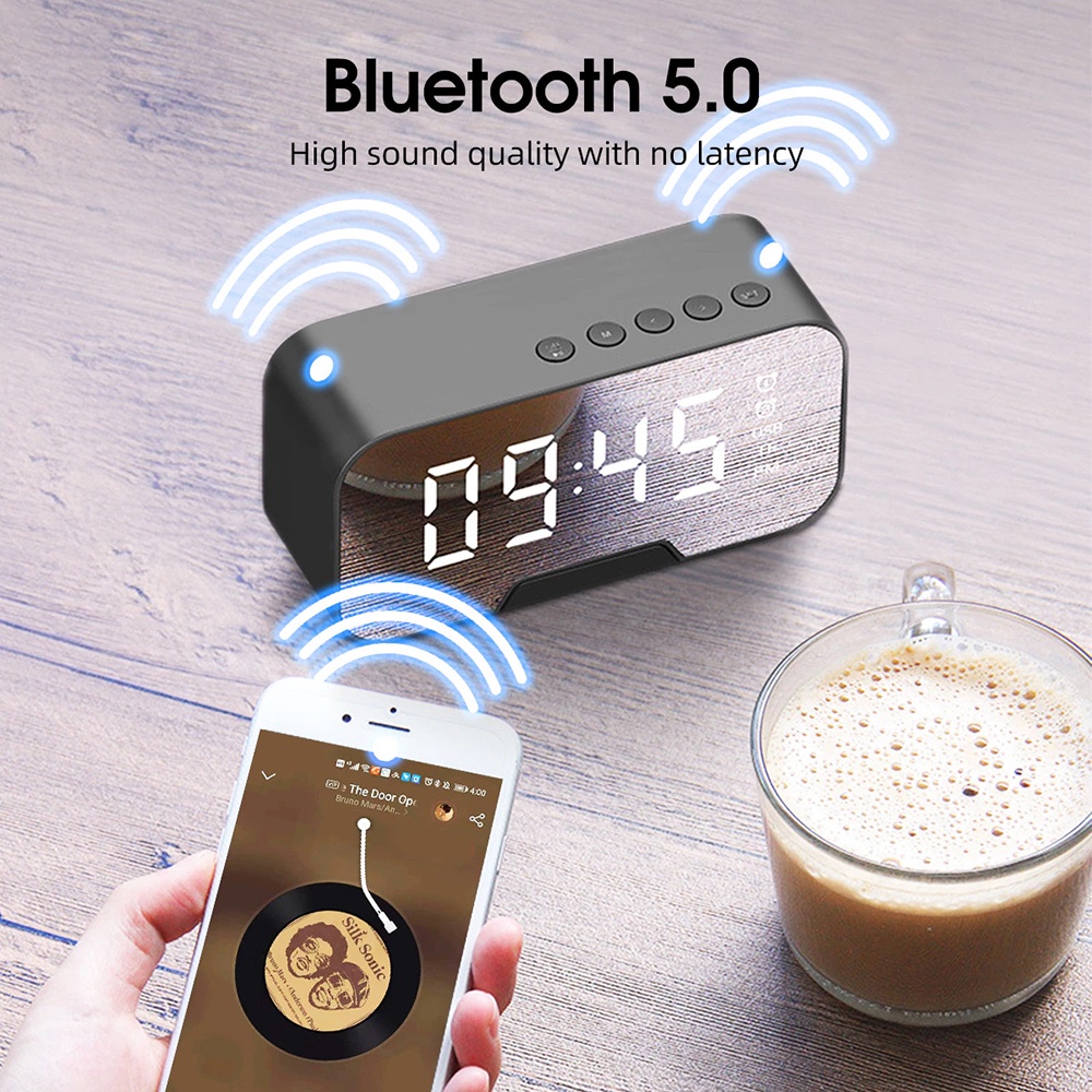 Jam Alarm Clock with Bluetooth Speaker TF AUX FM - G50 - Black