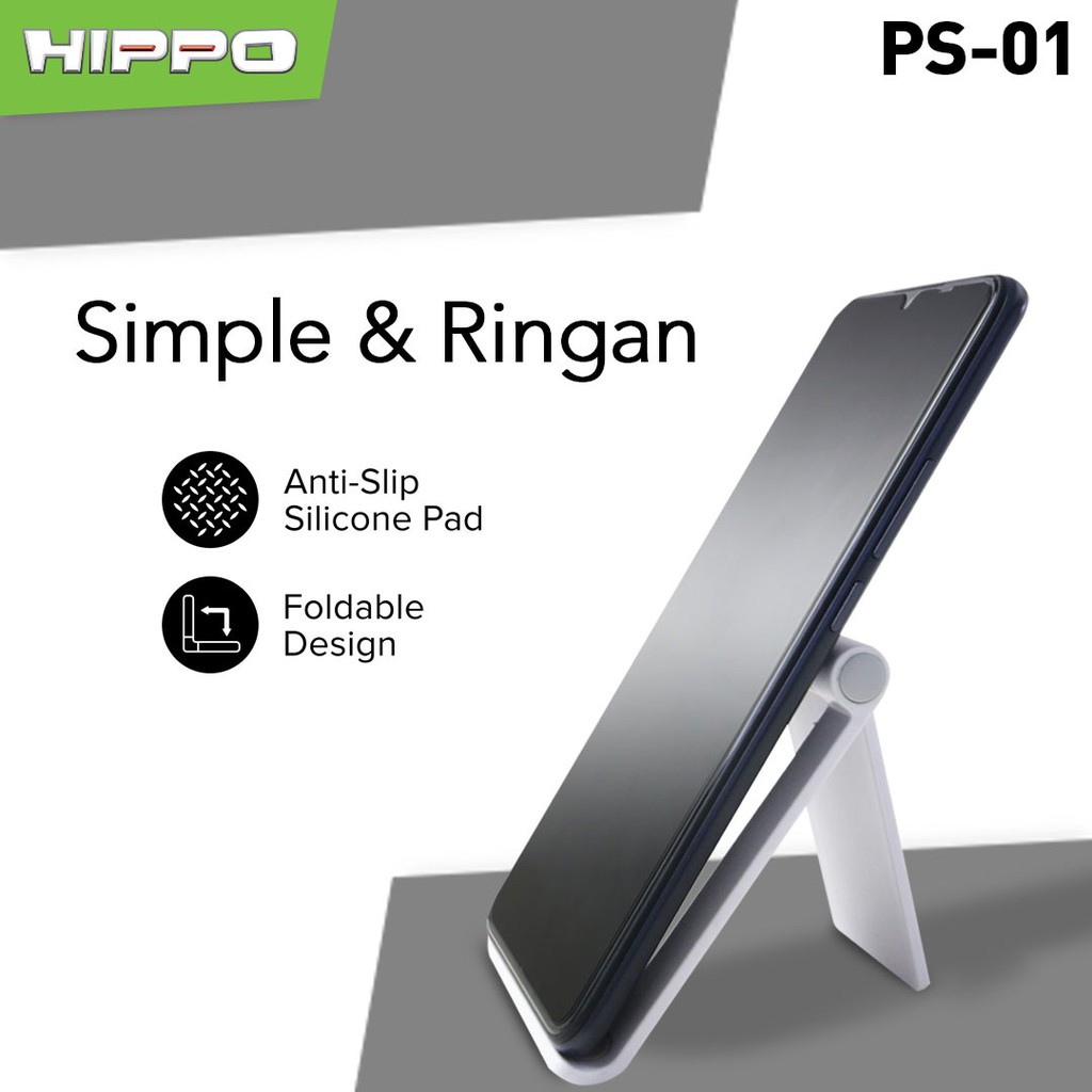 Hippo Halter PS-01 Foldable Phone Holder Anti slip Iphone Ipad Tab Garansi Resmi