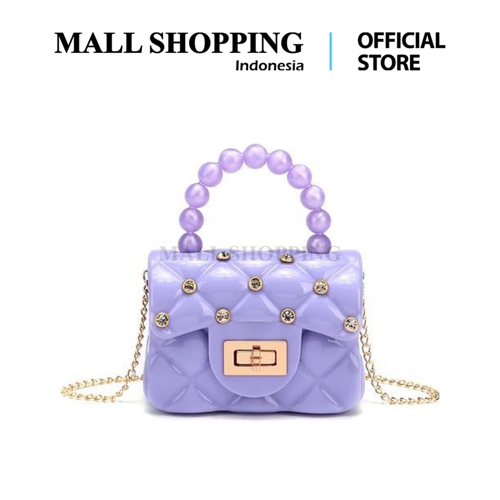 (COD) Tas Jelly Bag Glossy Mutiara Tas Selempang Wanita MALL SHOPPING