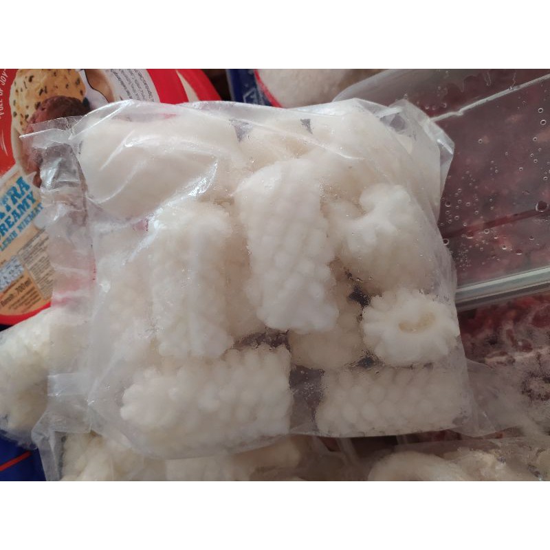 

Cumi Ring dan cumi Flower 500gr daging cumi asli import